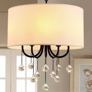 Black Chandelier Light Fixture,5-Light Modern Drum Chandelier Lighting
